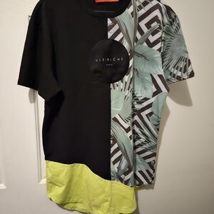 Black & Mint Two-Tone Short Sleeve Shirt